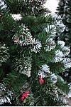 Künstlicher Weihnachtsbaum Kristall mit Zapfen und Viburnum auf einem Bein 220 cm