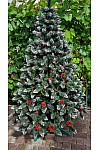 Artificial Christmas tree with viburnum and red cone 220 cm