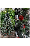 Artificial Christmas tree with viburnum and red cone 220 cm