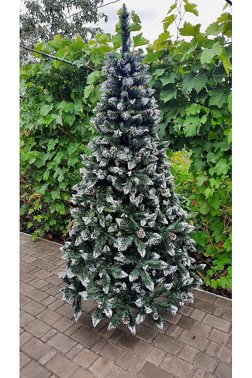 Artificial Christmas tree with silver viburnum and silver cone 150 cm