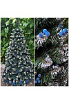 Artificial Christmas tree with viburnum and turquoise cone 200 cm