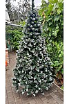 Artificial Christmas tree with silver viburnum and silver cone 220 cm