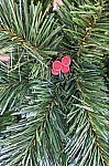 Artificial Christmas tree with viburnum and cones 200 cm