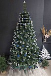 Albero di Natale artificiale con viburno e pigna turchese 220 cm