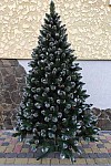 Albero di Natale Carmen con pigne argento e perle 200 cm