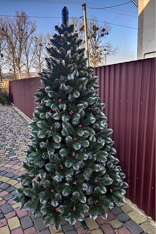 Künstlicher Weihnachtsbaum mit Viburnum und Zapfen 150 cm