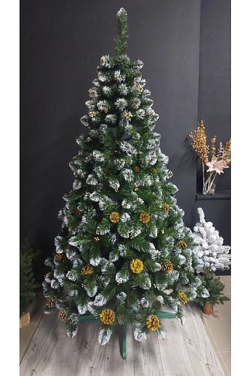 Christmas tree Carmen with gold cones and pearls 150 cm