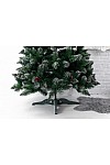 Artificial Christmas tree covered with frost Crystal with cones and viburnum 220 cm