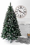 Artificial Christmas tree covered with frost Crystal with cones and viburnum 220 cm