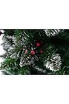 Artificial Christmas tree covered with frost Crystal with cones and viburnum 220 cm