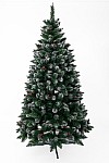 Artificial Christmas tree covered with frost Crystal with cones and viburnum 180 cm